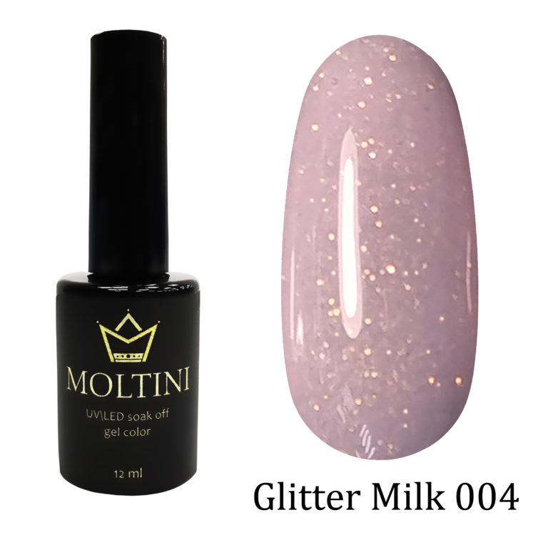 Moltini цветной гель-лак Glitter Milk 004, 12 мл